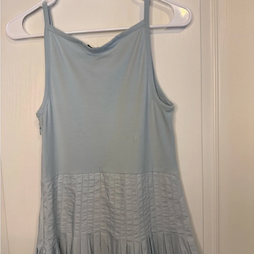J. Crew light blue pin tuck mix dress